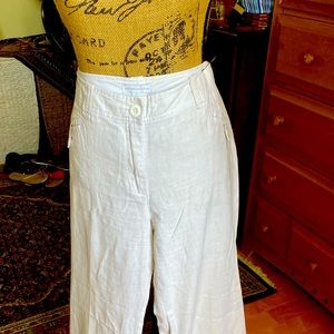 New York & Company linen cotton blend off white pants size 14